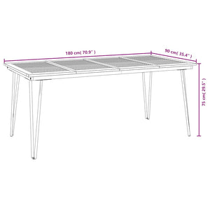 Τραπέζι Κήπου Με Πόδια Φουρκέτα 180x90x75 εκ. Μασίφ Ακακία