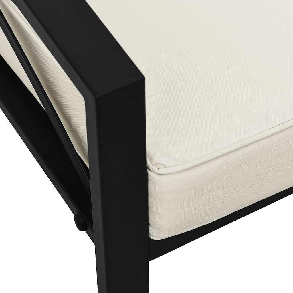 Καρέκλα Κήπου 68 x 76 x 79 εκ. Ατσάλινη Μαξιλάρια Χρώμα Άμμου