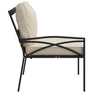 Καρέκλες Κήπου 2 τεμ. 62x75x79 εκ Ατσάλινες Μαξιλάρια Χρ. Άμμου