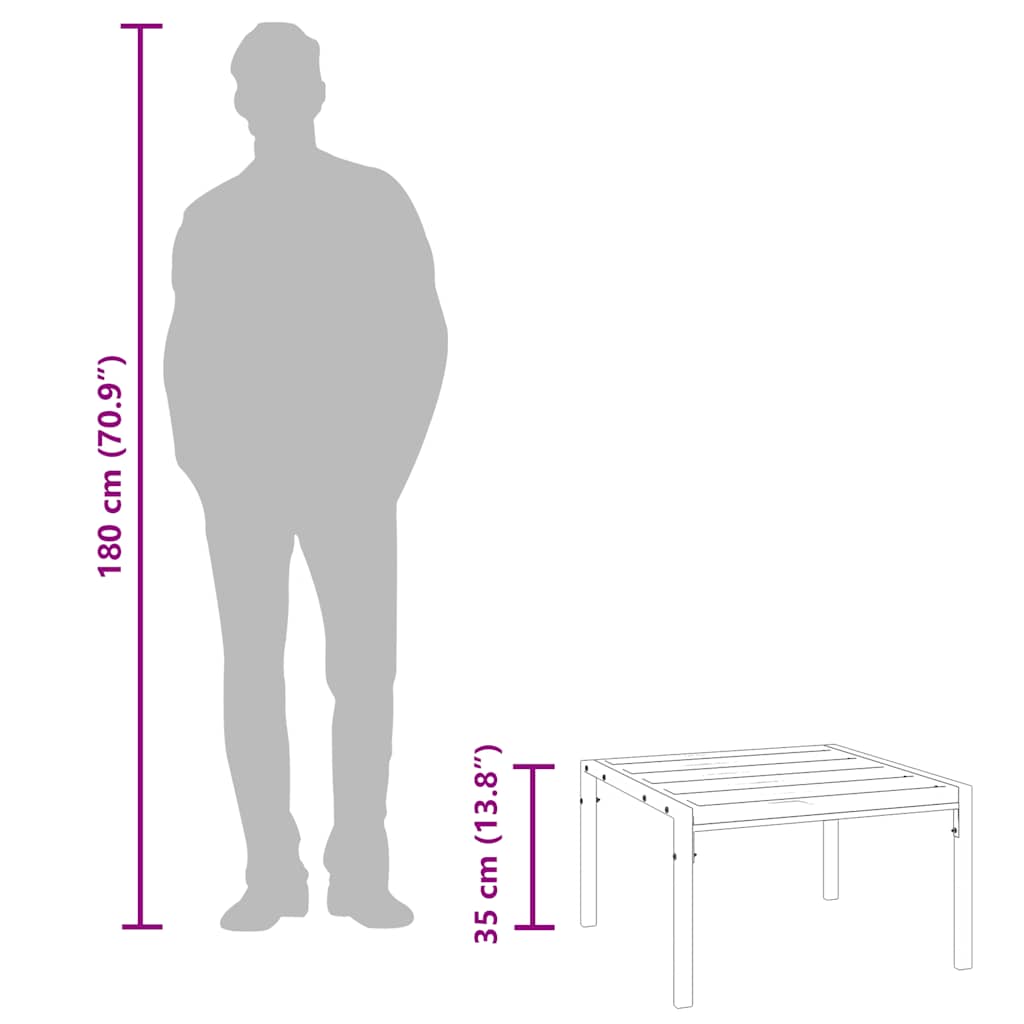 Τραπεζάκι Κήπου Μαύρο 60 x 60 x 35 εκ. από Ατσάλι