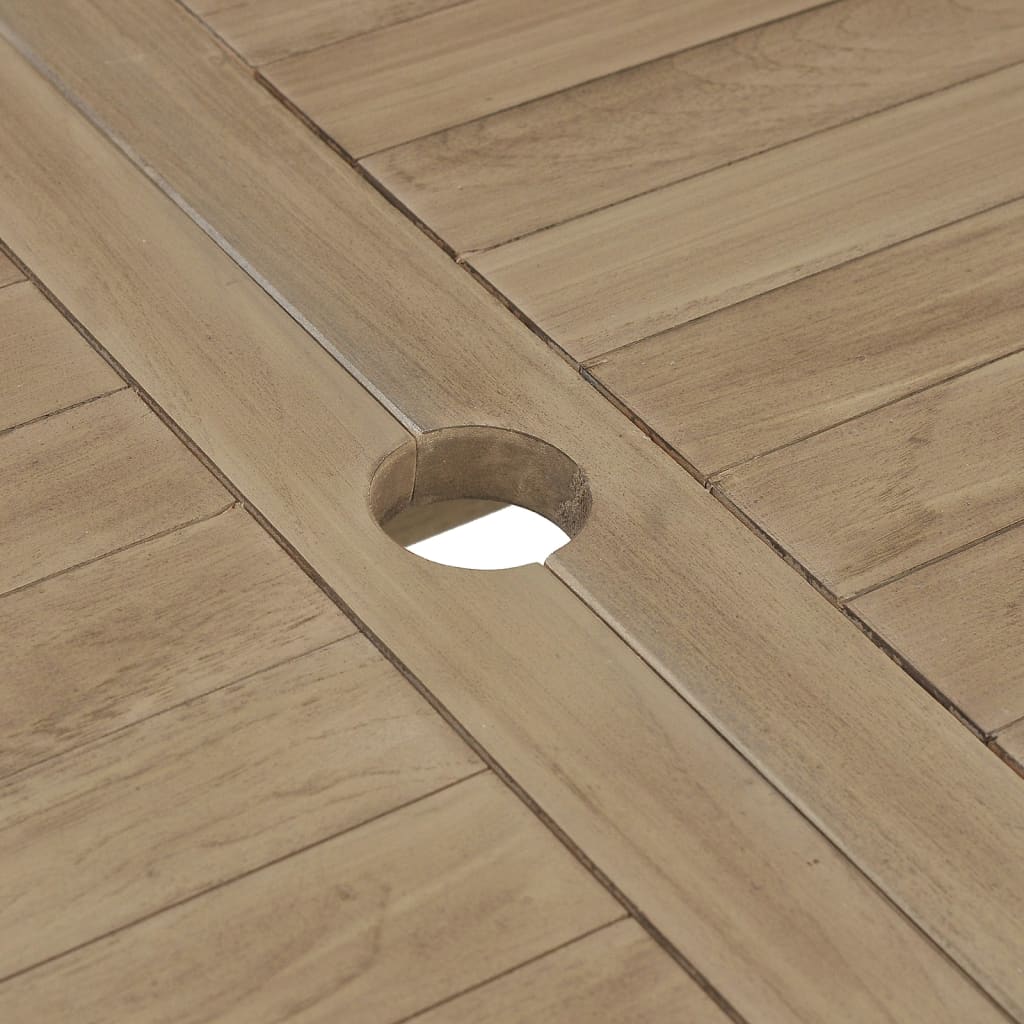 Τραπέζι Κήπου Πτυσσόμενο Γκρι 120 x 70 x 75 εκ. Μασίφ Ξύλο Teak