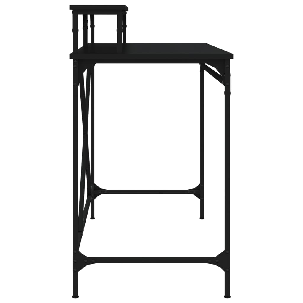 Γραφείο Μαύρο 100x50x90 εκ. από Επεξεργασμένο Ξύλο και Σίδερο - Pakobazaar