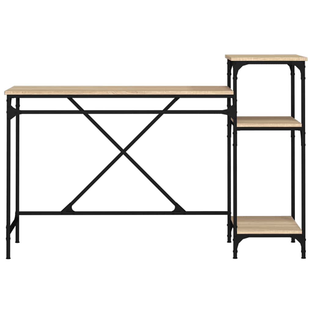 Γραφείο με Ράφια Sonoma Δρυς 135x50x90 εκ. Επεξ. Ξύλο/Σίδηρος - Pakobazaar