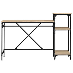 Γραφείο με Ράφια Sonoma Δρυς 135x50x90 εκ. Επεξ. Ξύλο/Σίδηρος - Pakobazaar