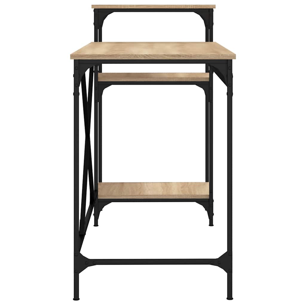 Γραφείο με Ράφια Sonoma Δρυς 135x50x90 εκ. Επεξ. Ξύλο/Σίδηρος - Pakobazaar