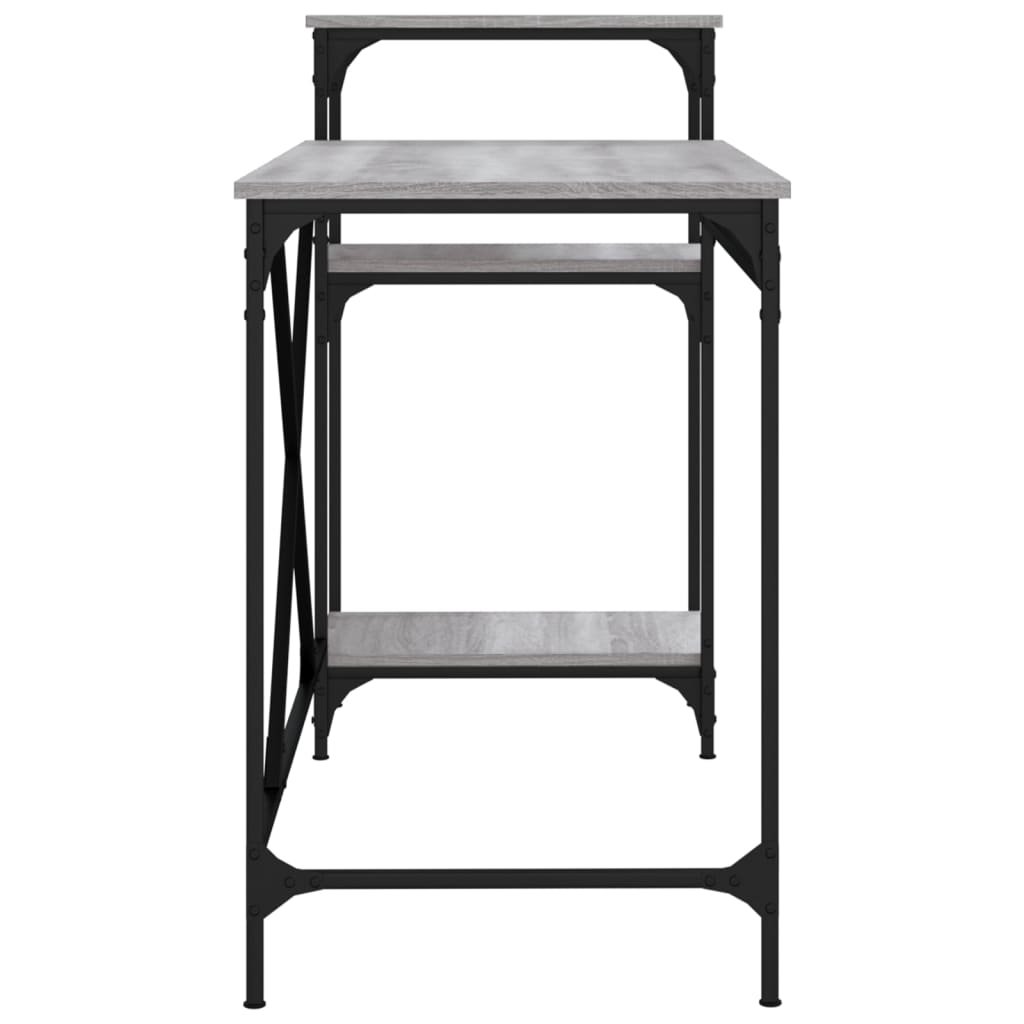 Γραφείο με Ράφια Γκρι Sonoma 135x50x90 εκ. Επεξ. Ξύλο/Σίδηρος - Pakobazaar