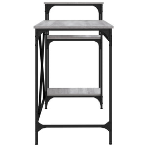 Γραφείο με Ράφια Γκρι Sonoma 135x50x90 εκ. Επεξ. Ξύλο/Σίδηρος - Pakobazaar