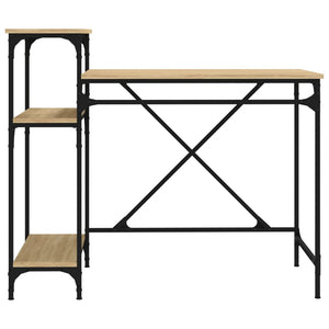 Γραφείο με Ράφια Sonoma Δρυς 105x50x90 εκ. Επεξ. Ξύλο/Σίδηρος