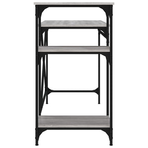Γραφείο με Ράφια Γκρι Sonoma 105x50x90 εκ. Επεξ. Ξύλο/Σίδηρος - Pakobazaar