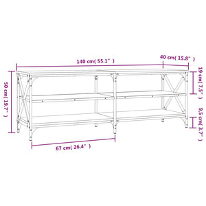 Έπιπλο Τηλεόρασης Καπνιστή Δρυς 140x40x50 εκ Επεξεργασμένο Ξύλο