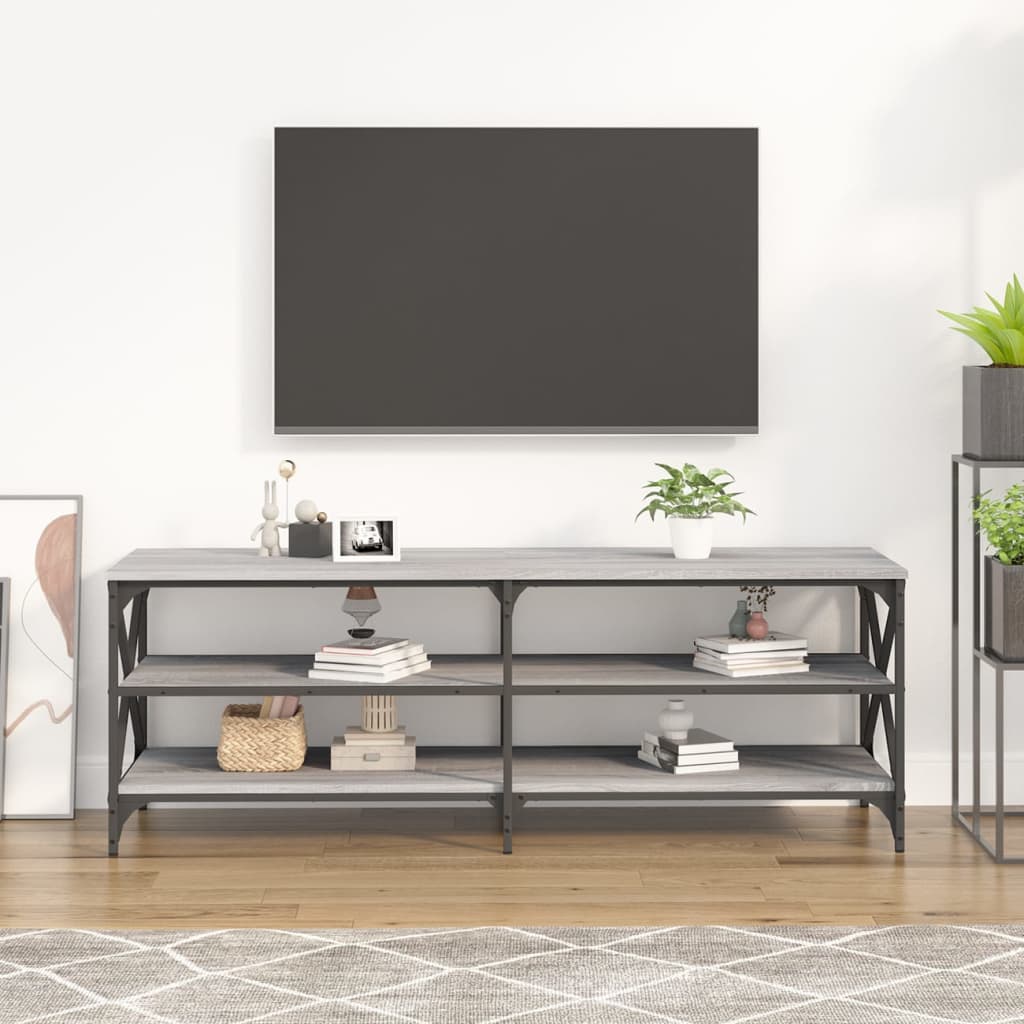Έπιπλο Τηλεόρασης Γκρι Sonoma 140x40x50 εκ. από Επεξεργ. Ξύλο