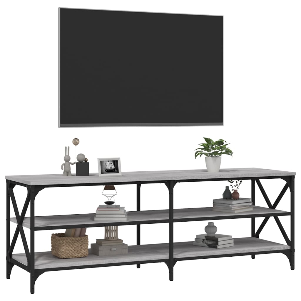 Έπιπλο Τηλεόρασης Γκρι Sonoma 140x40x50 εκ. από Επεξεργ. Ξύλο
