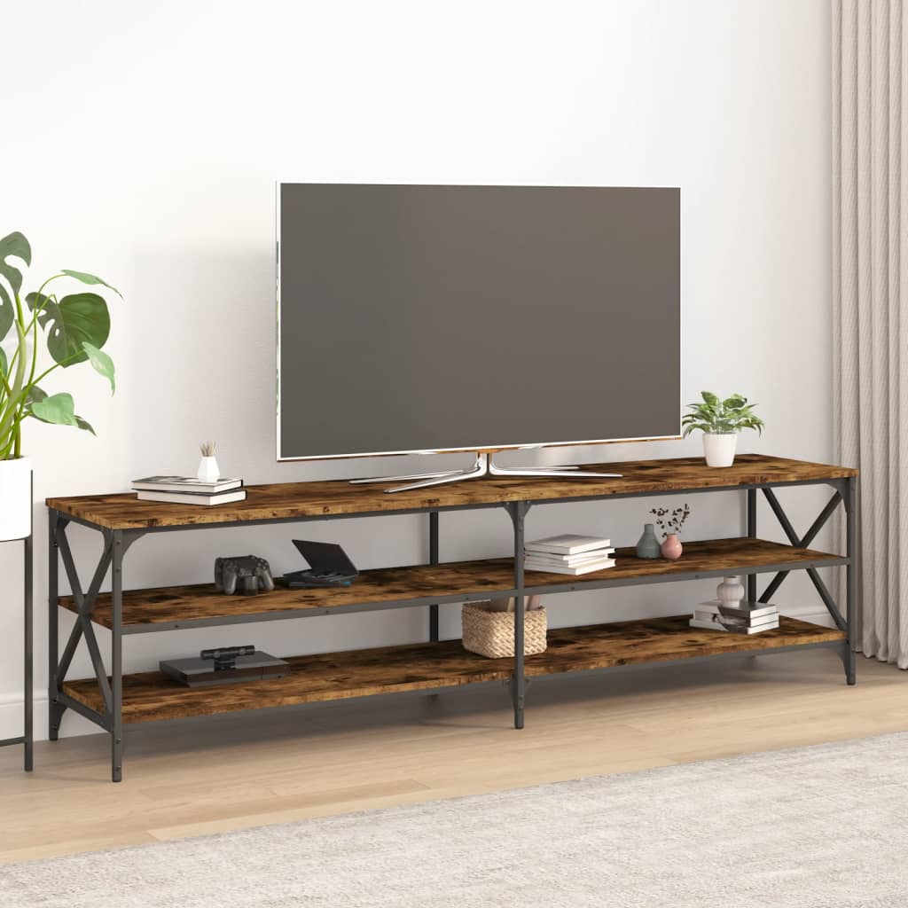 Έπιπλο Τηλεόρασης Καπνιστή Δρυς 180x40x50 εκ. από Επεξεργ. Ξύλο