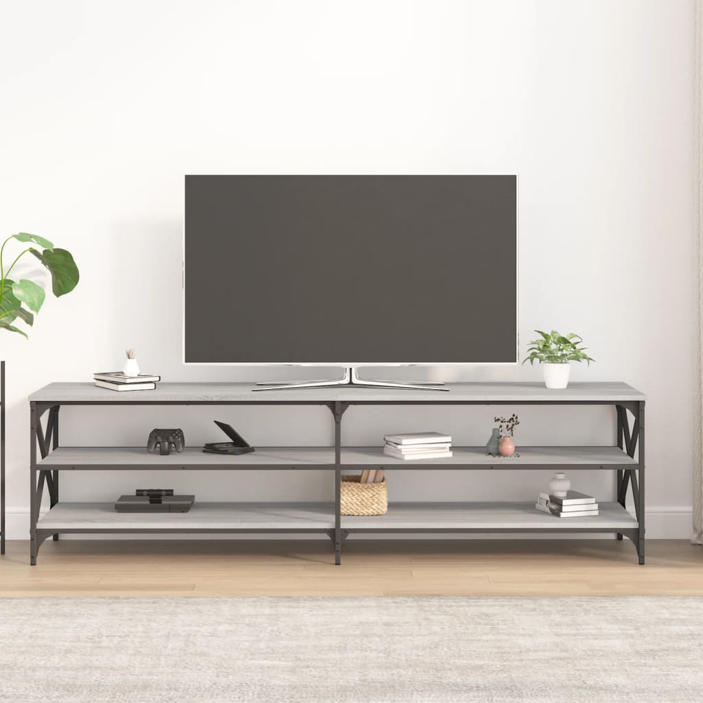 Έπιπλο Τηλεόρασης Γκρι Sonoma 180x40x50 εκ. από Επεξεργ. Ξύλο