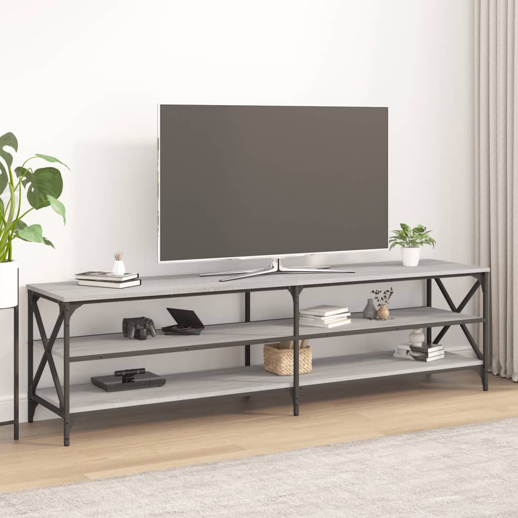 Έπιπλο Τηλεόρασης Γκρι Sonoma 180x40x50 εκ. από Επεξεργ. Ξύλο
