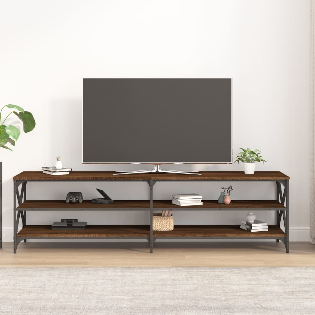 Έπιπλο Τηλεόρασης Καφέ Δρυς 180 x 40 x 50 εκ. από Επεξεργ. Ξύλο