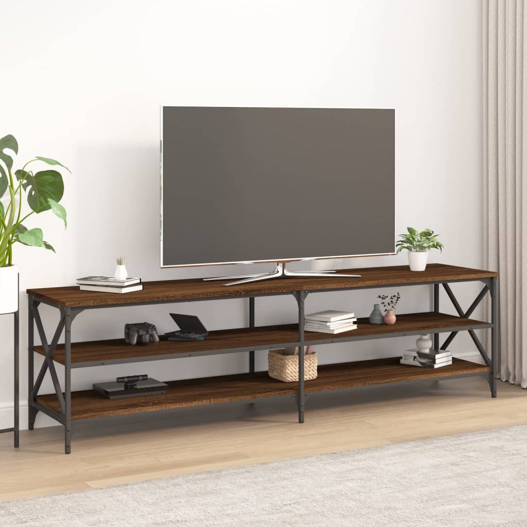Έπιπλο Τηλεόρασης Καφέ Δρυς 180 x 40 x 50 εκ. από Επεξεργ. Ξύλο