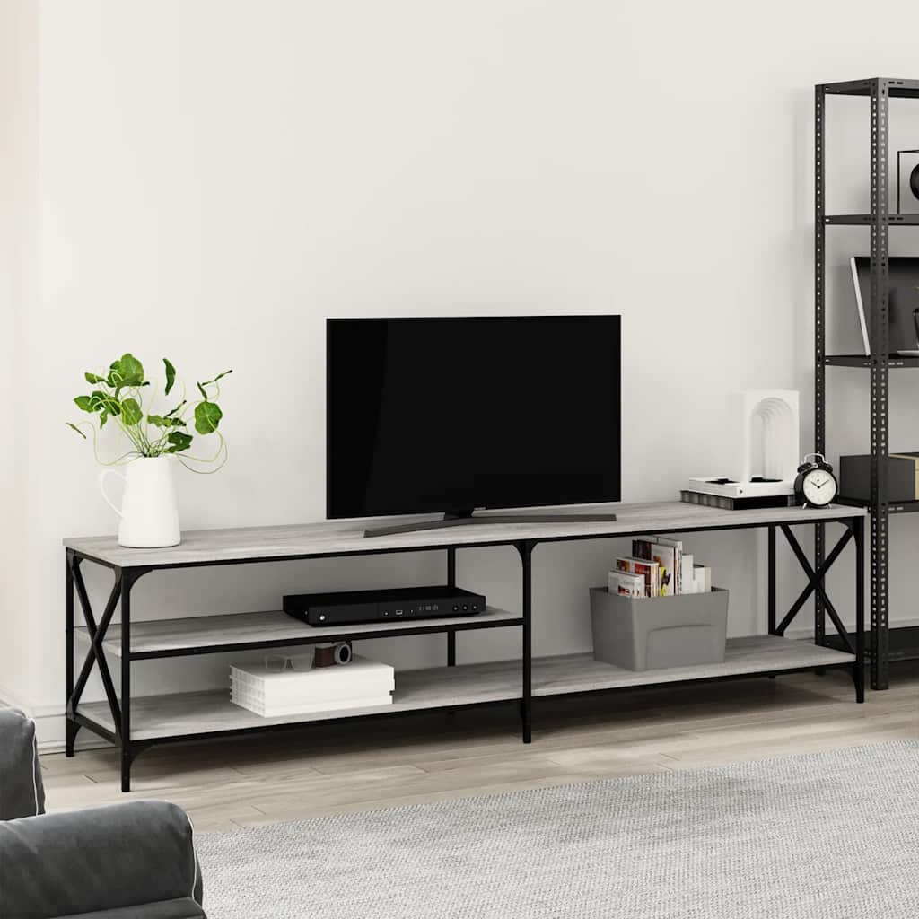 Έπιπλο Τηλεόρασης Γκρι Sonoma 200x40x50 εκ. Επεξ. Ξύλο