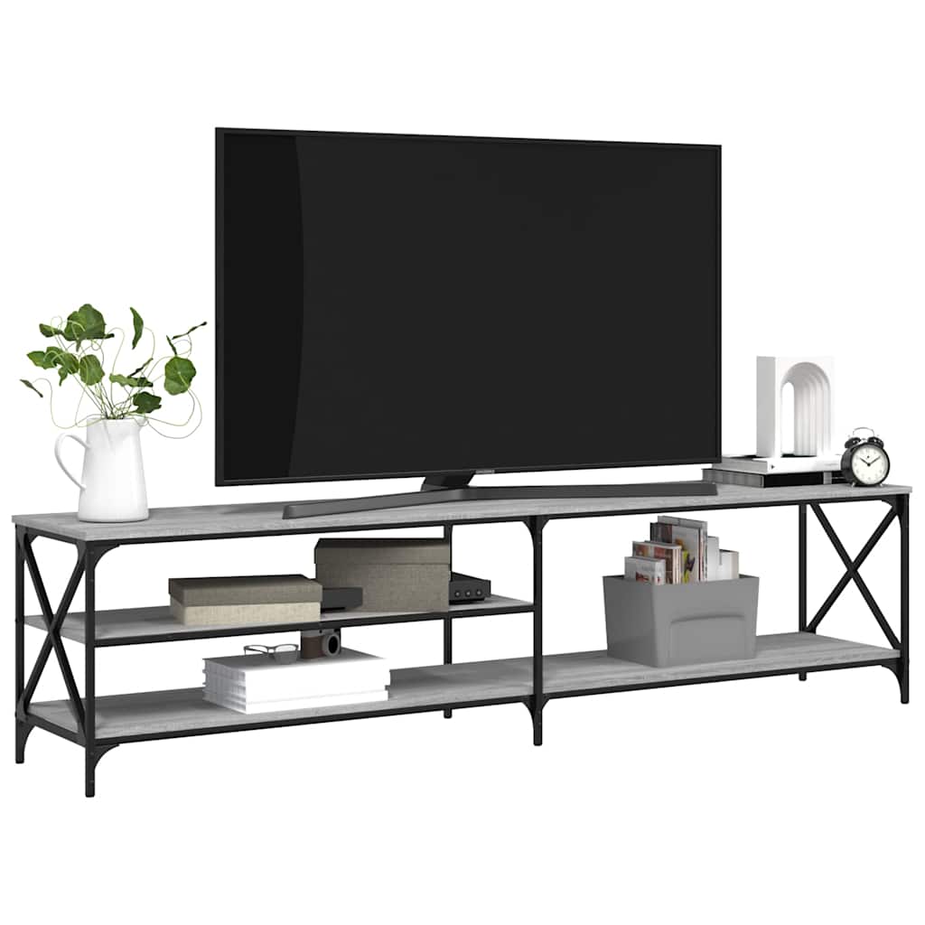 Έπιπλο Τηλεόρασης Γκρι Sonoma 200x40x50 εκ. Επεξ. Ξύλο