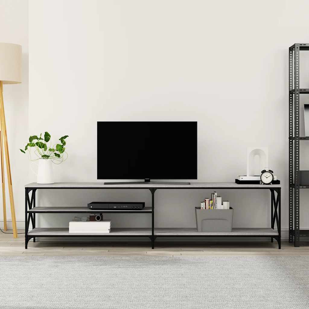 Έπιπλο Τηλεόρασης Γκρι Sonoma 200x40x50 εκ. Επεξ. Ξύλο