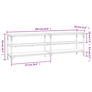 Έπιπλο Τηλεόρασης Μαύρο 160x30x50 εκ. από Επεξεργασμένο Ξύλο