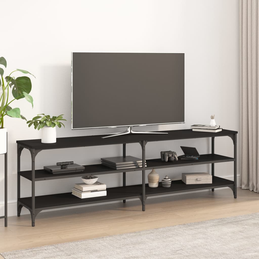 Έπιπλο Τηλεόρασης Μαύρο 160x30x50 εκ. από Επεξεργασμένο Ξύλο