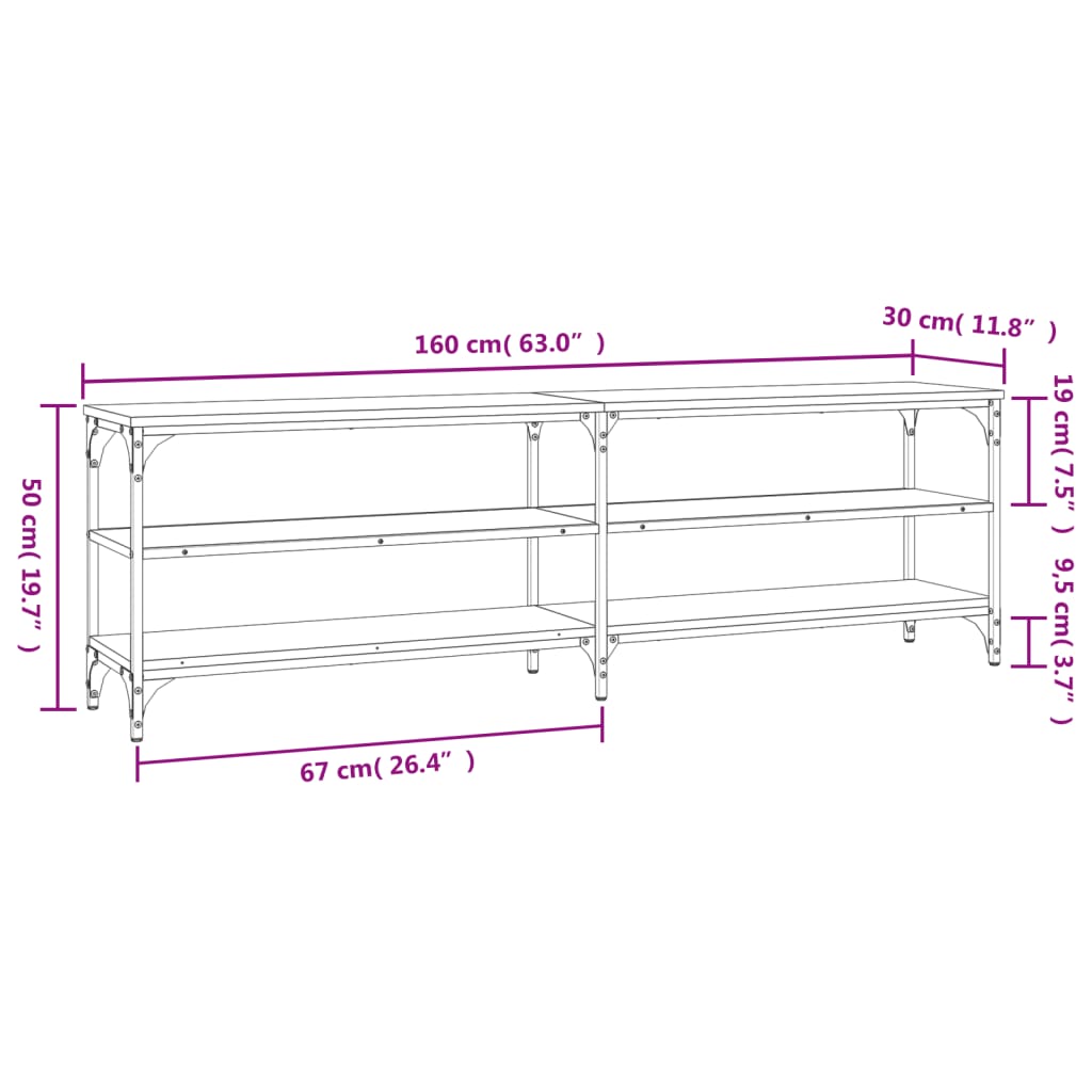 Έπιπλο Τηλεόρασης Sonoma Δρυς 160x30x50 εκ. Επεξ. Ξύλο