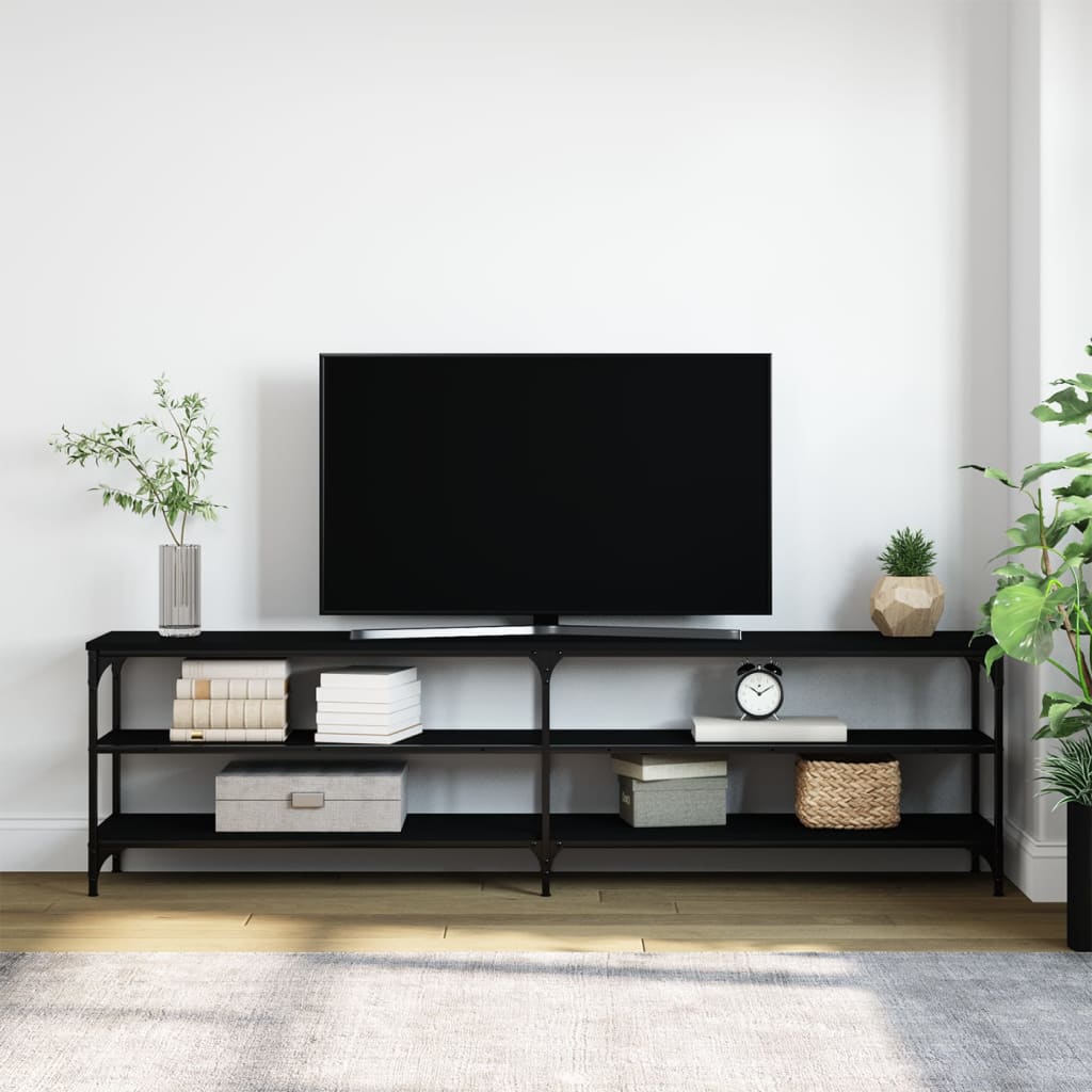 Έπιπλο Τηλεόρασης Μαύρο 180x30x50 εκ. Επεξεργ. Ξύλο / Μέταλλο