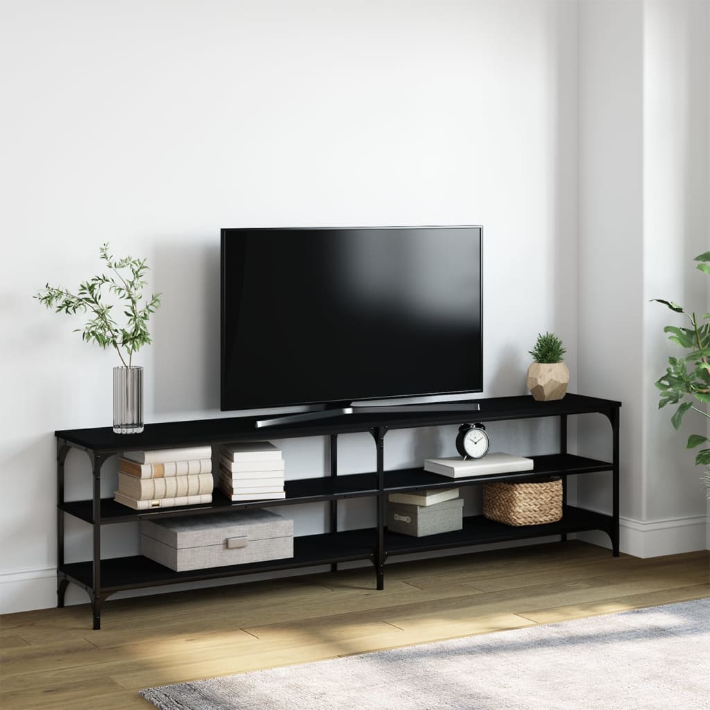 Έπιπλο Τηλεόρασης Μαύρο 180x30x50 εκ. Επεξεργ. Ξύλο / Μέταλλο