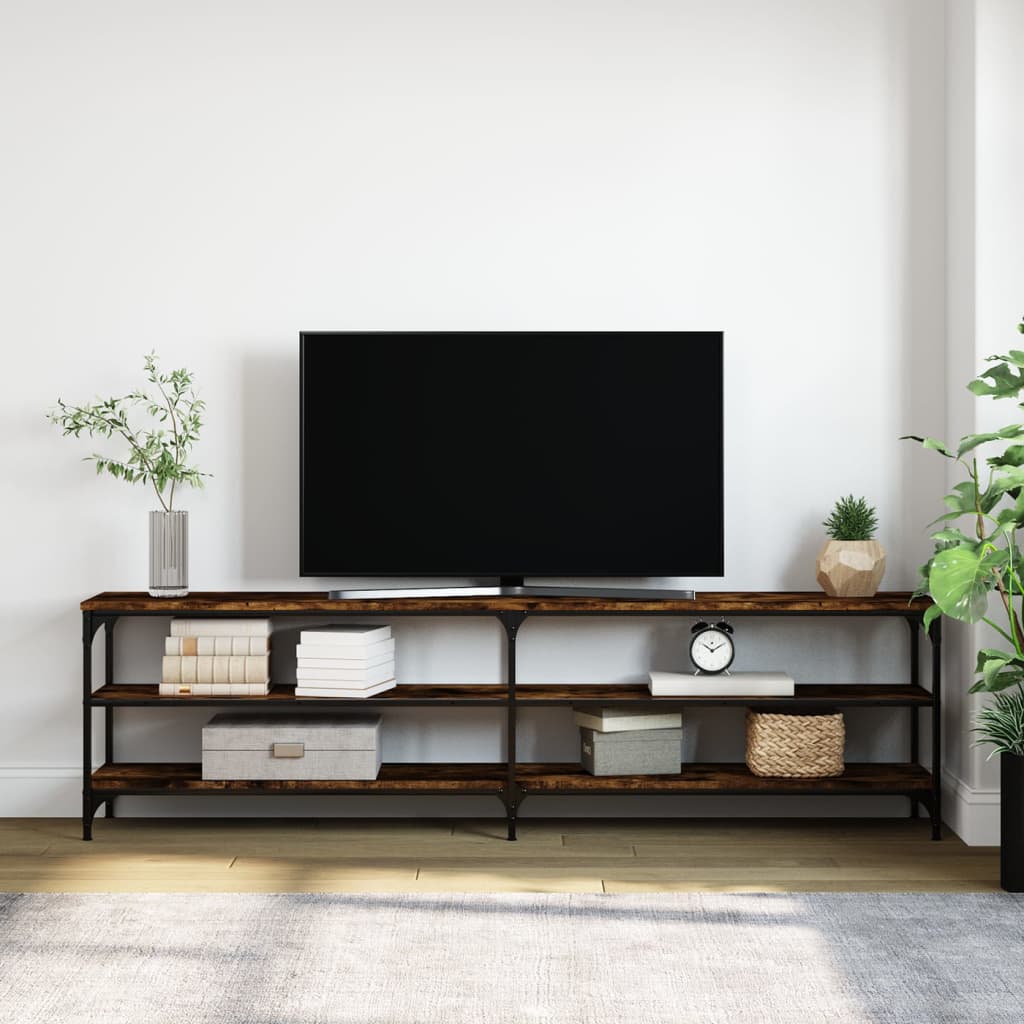 Έπιπλο Τηλεόρασης Καπνιστή Δρυς 180x30x50 εκ Επεξ. Ξύλο/Μέταλλο