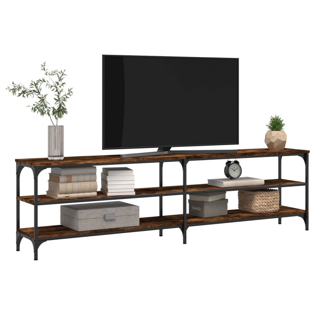 Έπιπλο Τηλεόρασης Καπνιστή Δρυς 180x30x50 εκ Επεξ. Ξύλο/Μέταλλο