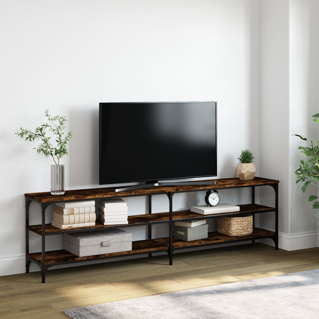 Έπιπλο Τηλεόρασης Καπνιστή Δρυς 180x30x50 εκ Επεξ. Ξύλο/Μέταλλο