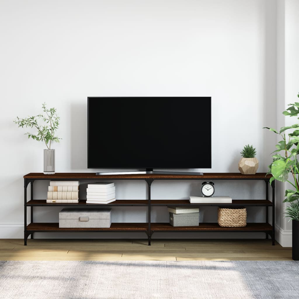 Έπιπλο Τηλεόρασης Καφέ Δρυς 180x30x50 εκ. Επεξεργασμένο Ξύλο