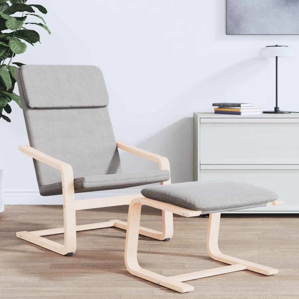 Υποπόδιο Ανοιχτό Γκρι 51 x 41 x 40 εκ. Υφασμάτινο - Pakobazaar