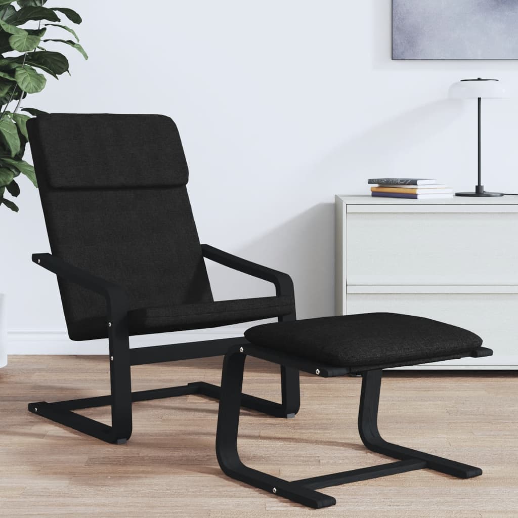 Υποπόδιο Μαύρο 51 x 41 x 40 εκ. Υφασμάτινο - Pakobazaar