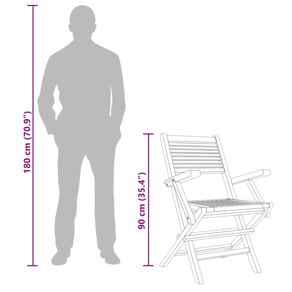 Καρέκλες Κήπου Πτυσσόμενες 6 τεμ. 55x62x90 εκ. Μασίφ Ξύλο Teak