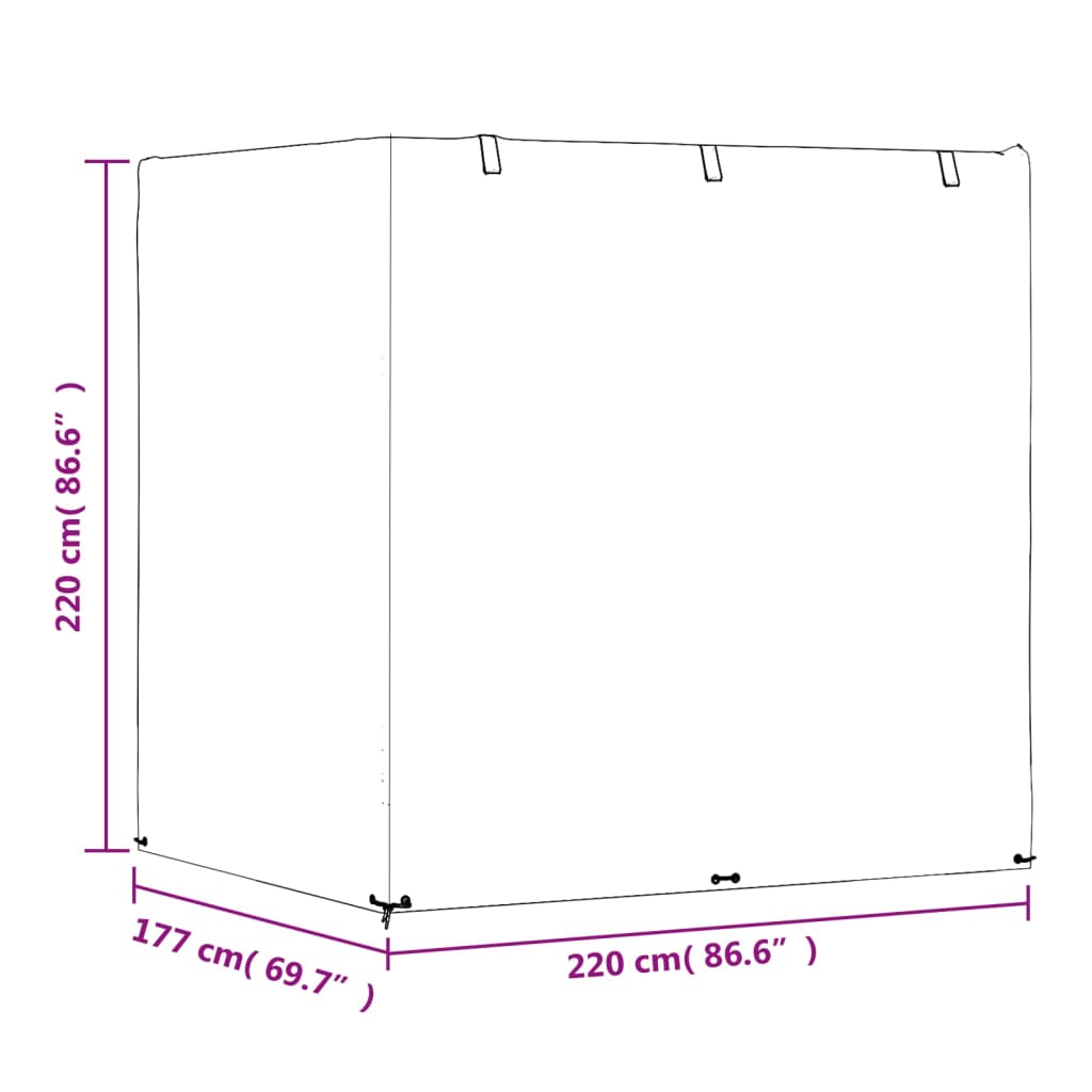 Καλύμματα Κούνιας 12 Κρίκοι 2 τεμ. 220x177x220 εκ. Πολυαιθ.
