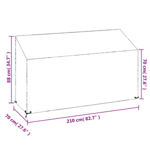 Καλύμματα Πάγκου με 12 Κρίκους 2 τεμ. 210x70x70/88 εκ. Πολυαιθ.