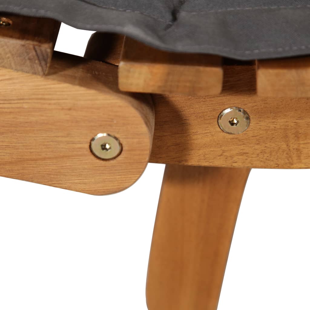 Ξαπλώστρες με Μαξιλάρια 2 τεμ. Σκ. Γκρι από Μασίφ Ξύλο Ακακίας