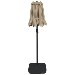 Ομπρέλα Κήπου με Διπλή Κορυφή Taupe 316 x 145 εκ.