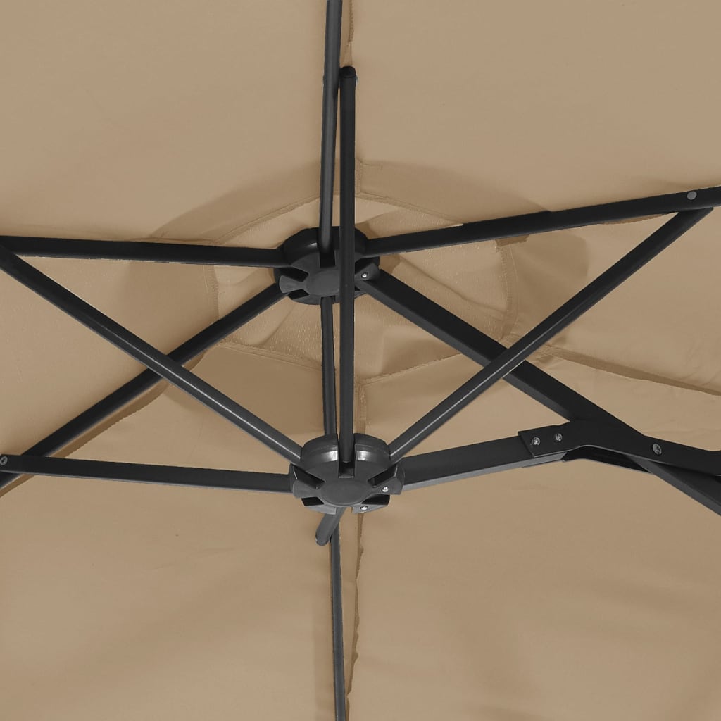 Ομπρέλα Κήπου με Διπλή Κορυφή Taupe 316 x 145 εκ.