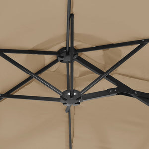 Ομπρέλα Κήπου με Διπλή Κορυφή Taupe 316 x 145 εκ.