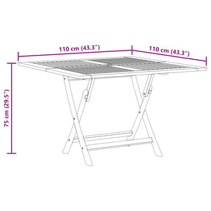 Τραπέζι Κήπου Πτυσσόμενο 110 x 110 x 75 εκ. Μασίφ Ξύλο Teak - Pakobazaar