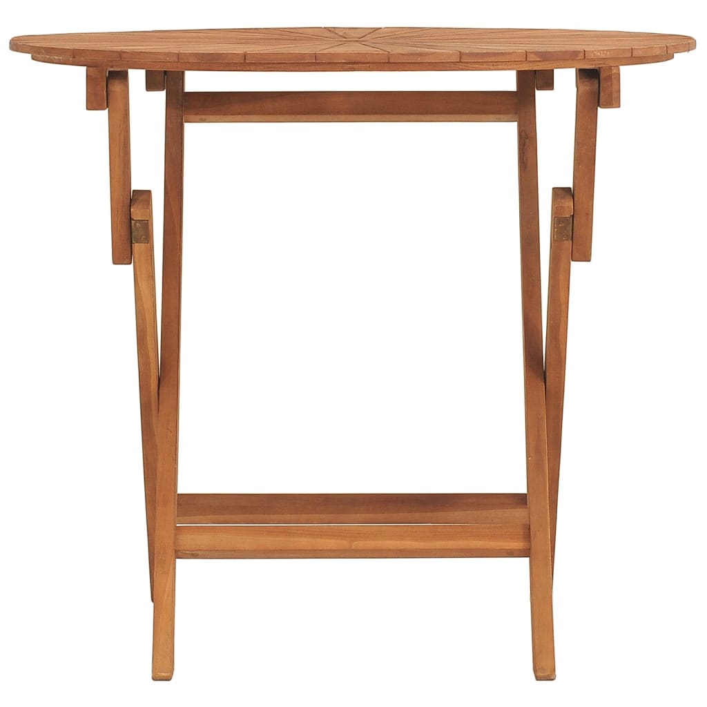 Τραπέζι Κήπου Πτυσσόμενο Ø85 x 75 εκ. Μασίφ Ξύλο Teak