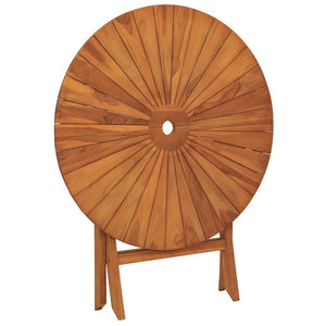 Τραπέζι Κήπου Πτυσσόμενο Ø85 x 75 εκ. Μασίφ Ξύλο Teak