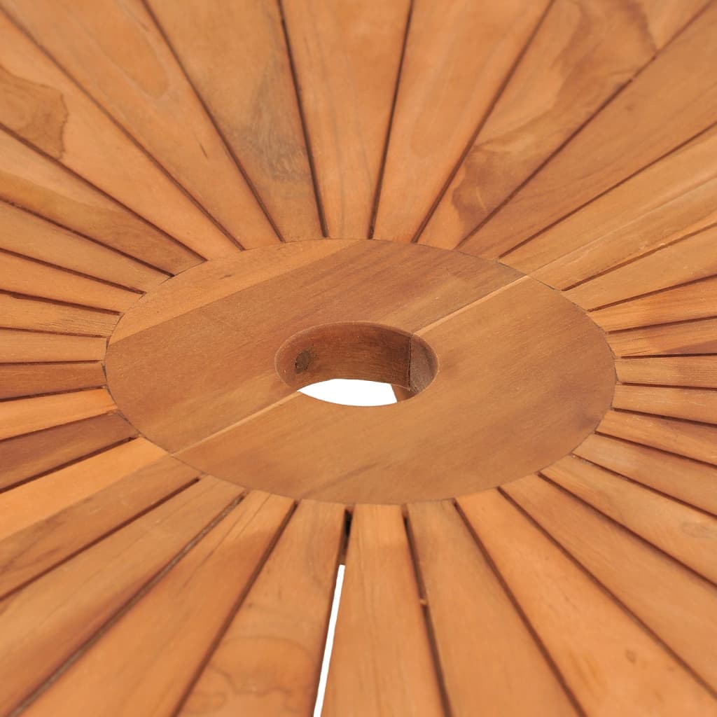 Τραπέζι Κήπου Πτυσσόμενο Ø85 x 75 εκ. Μασίφ Ξύλο Teak