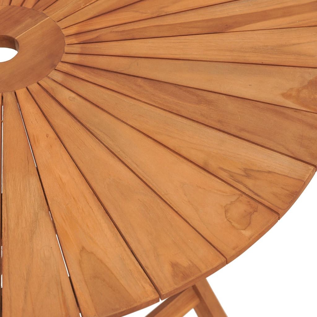 Τραπέζι Κήπου Πτυσσόμενο Ø85 x 75 εκ. Μασίφ Ξύλο Teak