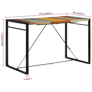 Τραπέζι Μπαρ 175 x 90 x 110 εκ. από Μασίφ Ανακυκλωμένο Ξύλο