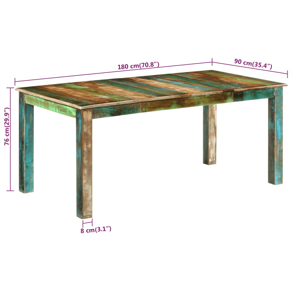 Τραπεζαρία 180 x 90 x 76 εκ. από Μασίφ Ανακυκλωμένο Ξύλο