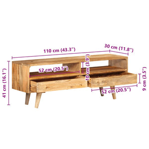 Έπιπλο Τηλεόρασης 110x30x41 εκ. από Μασίφ Ξύλο Μάνγκο